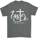 Easter For He is Risen Christian Jesus Christianity Mens T-Shirt 100% Cotton Charcoal