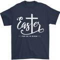 Easter For He is Risen Christian Jesus Christianity Mens T-Shirt 100% Cotton Navy Blue