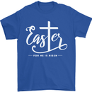 Easter For He is Risen Christian Jesus Christianity Mens T-Shirt 100% Cotton Royal Blue