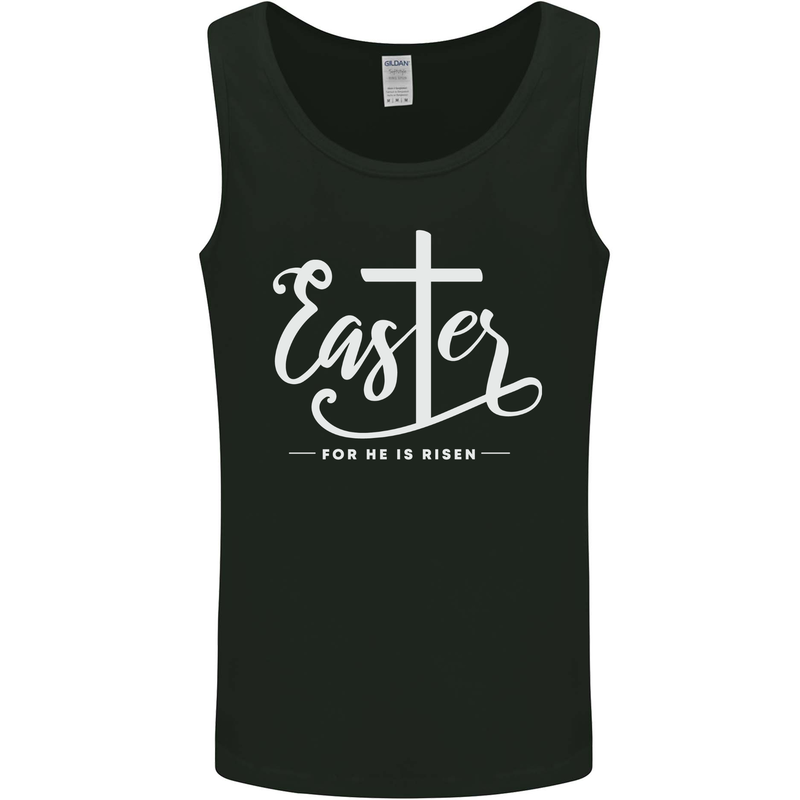 Easter For He is Risen Christian Jesus Christianity Mens Vest Tank Top Black