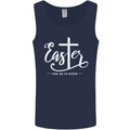 Easter For He is Risen Christian Jesus Christianity Mens Vest Tank Top Navy Blue