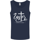 Easter For He is Risen Christian Jesus Christianity Mens Vest Tank Top Navy Blue