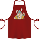 Easter Gnome With Eggs and Bunny Ears Cotton Apron 100% Organic Maroon