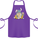 Easter Gnome With Eggs and Bunny Ears Cotton Apron 100% Organic Purple