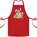 Easter Gnome With Eggs and Bunny Ears Cotton Apron 100% Organic Red