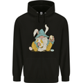 Easter Gnome With Eggs and Bunny Ears Mens 80% Cotton Hoodie Black