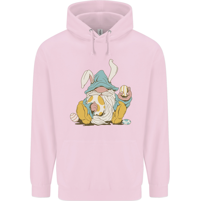 Easter Gnome With Eggs and Bunny Ears Mens 80% Cotton Hoodie Light Pink