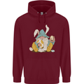Easter Gnome With Eggs and Bunny Ears Mens 80% Cotton Hoodie Maroon