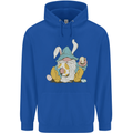 Easter Gnome With Eggs and Bunny Ears Mens 80% Cotton Hoodie Royal Blue