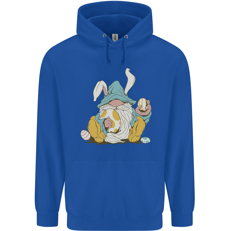Easter Gnome With Eggs and Bunny Ears Mens 80% Cotton Hoodie Royal Blue