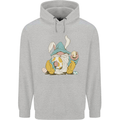 Easter Gnome With Eggs and Bunny Ears Mens 80% Cotton Hoodie Sports Grey