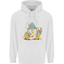 Easter Gnome With Eggs and Bunny Ears Mens 80% Cotton Hoodie White