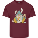 Easter Gnome With Eggs and Bunny Ears Mens Cotton T-Shirt Tee Top Maroon
