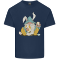 Easter Gnome With Eggs and Bunny Ears Mens Cotton T-Shirt Tee Top Navy Blue