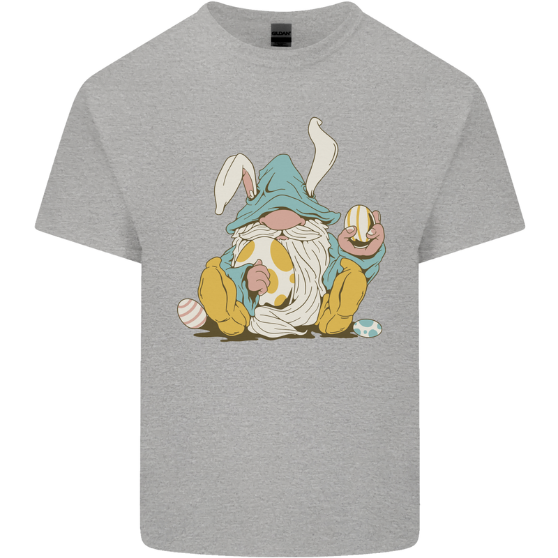 Easter Gnome With Eggs and Bunny Ears Mens Cotton T-Shirt Tee Top Sports Grey
