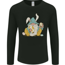 Easter Gnome With Eggs and Bunny Ears Mens Long Sleeve T-Shirt Black