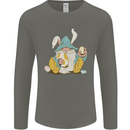 Easter Gnome With Eggs and Bunny Ears Mens Long Sleeve T-Shirt Charcoal