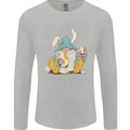 Easter Gnome With Eggs and Bunny Ears Mens Long Sleeve T-Shirt Sports Grey