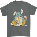 Easter Gnome With Eggs and Bunny Ears Mens T-Shirt 100% Cotton Charcoal