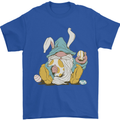 Easter Gnome With Eggs and Bunny Ears Mens T-Shirt 100% Cotton Royal Blue