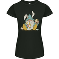 Easter Gnome With Eggs and Bunny Ears Womens Petite Cut T-Shirt Black