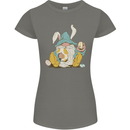 Easter Gnome With Eggs and Bunny Ears Womens Petite Cut T-Shirt Charcoal