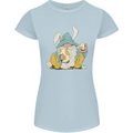 Easter Gnome With Eggs and Bunny Ears Womens Petite Cut T-Shirt Light Blue