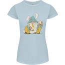 Easter Gnome With Eggs and Bunny Ears Womens Petite Cut T-Shirt Light Blue