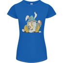 Easter Gnome With Eggs and Bunny Ears Womens Petite Cut T-Shirt Royal Blue