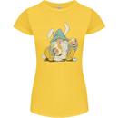 Easter Gnome With Eggs and Bunny Ears Womens Petite Cut T-Shirt Yellow