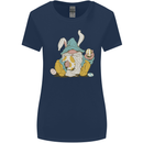 Easter Gnome With Eggs and Bunny Ears Womens Wider Cut T-Shirt Navy Blue
