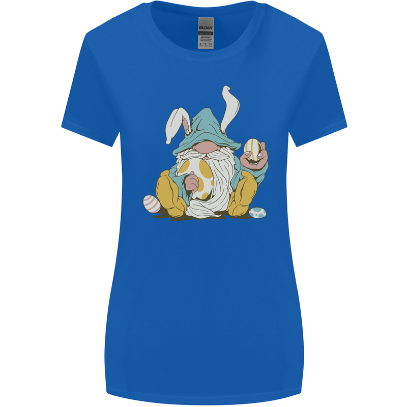 Easter Gnome With Eggs and Bunny Ears Womens Wider Cut T-Shirt Royal Blue