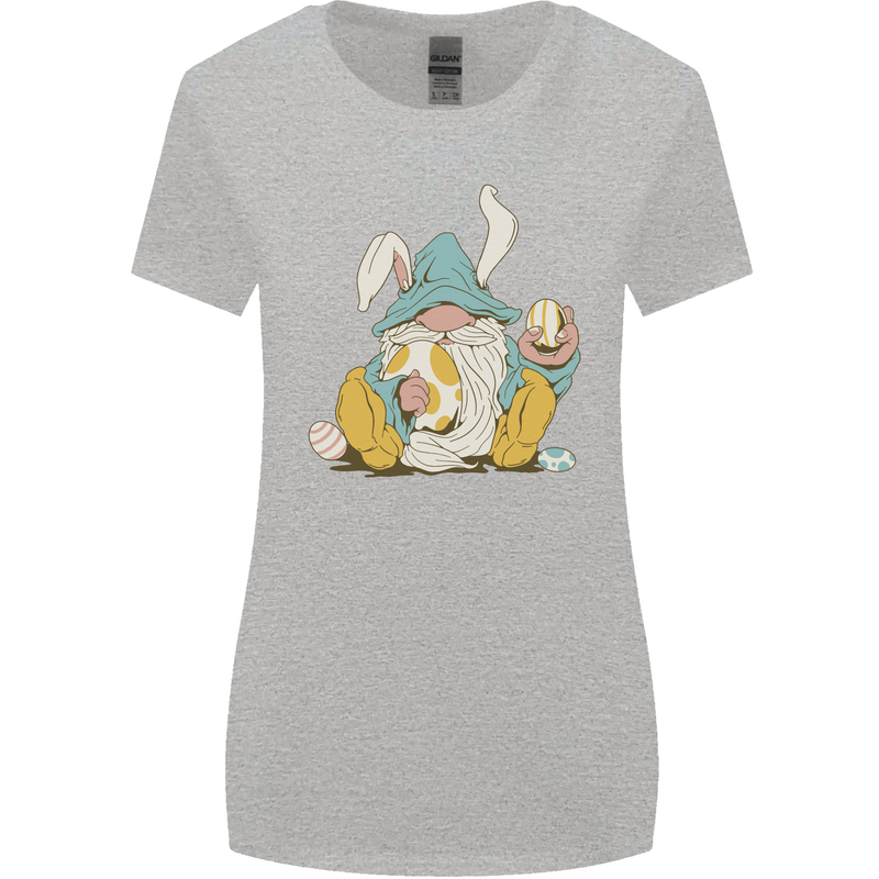 Easter Gnome With Eggs and Bunny Ears Womens Wider Cut T-Shirt Sports Grey