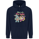 Easter Rabbit vs Santa Claus Funny Bunny Egg Childrens Kids Hoodie Navy Blue