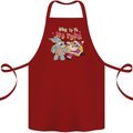 Easter Rabbit vs Santa Claus Funny Bunny Egg Cotton Apron 100% Organic Maroon