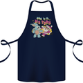 Easter Rabbit vs Santa Claus Funny Bunny Egg Cotton Apron 100% Organic Navy Blue