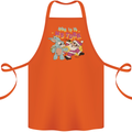 Easter Rabbit vs Santa Claus Funny Bunny Egg Cotton Apron 100% Organic Orange