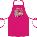 Easter Rabbit vs Santa Claus Funny Bunny Egg Cotton Apron 100% Organic Pink