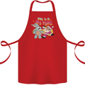 Easter Rabbit vs Santa Claus Funny Bunny Egg Cotton Apron 100% Organic Red
