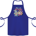 Easter Rabbit vs Santa Claus Funny Bunny Egg Cotton Apron 100% Organic Royal Blue