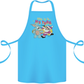 Easter Rabbit vs Santa Claus Funny Bunny Egg Cotton Apron 100% Organic Turquoise