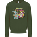 Easter Rabbit vs Santa Claus Funny Bunny Egg Kids Sweatshirt Jumper Forest Green