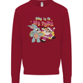 Easter Rabbit vs Santa Claus Funny Bunny Egg Kids Sweatshirt Jumper Red