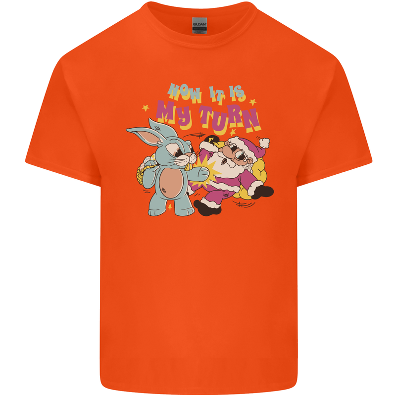 Easter Rabbit vs Santa Claus Funny Bunny Egg Kids T-Shirt Childrens Orange