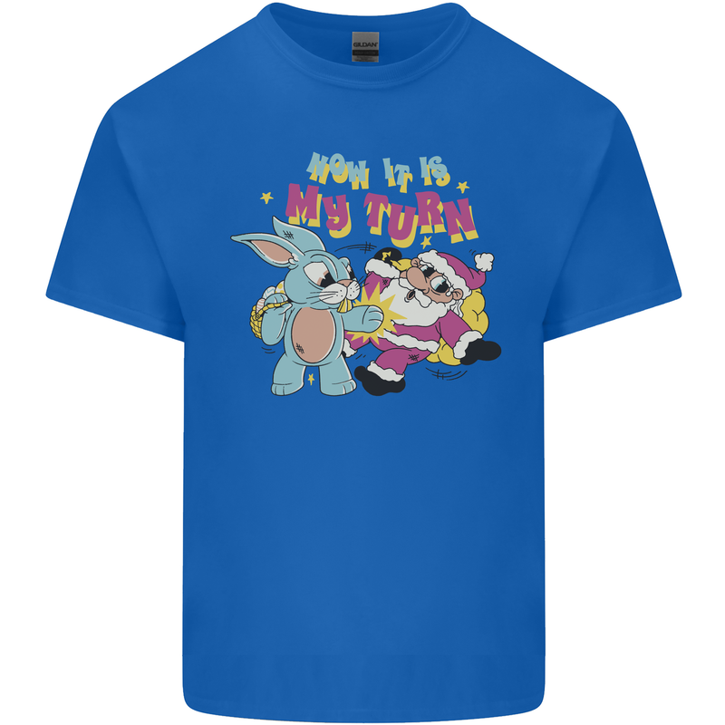 Easter Rabbit vs Santa Claus Funny Bunny Egg Kids T-Shirt Childrens Royal Blue