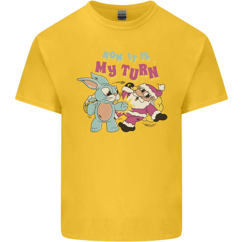 Easter Rabbit vs Santa Claus Funny Bunny Egg Kids T-Shirt Childrens Yellow