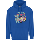 Easter Rabbit vs Santa Claus Funny Bunny Egg Mens 80% Cotton Hoodie Royal Blue