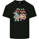 Easter Rabbit vs Santa Claus Funny Bunny Egg Mens Cotton T-Shirt Tee Top Black