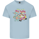 Easter Rabbit vs Santa Claus Funny Bunny Egg Mens Cotton T-Shirt Tee Top Light Blue