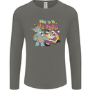 Easter Rabbit vs Santa Claus Funny Bunny Egg Mens Long Sleeve T-Shirt Charcoal